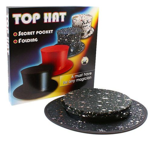 Folding Top Hat with Secret Pocket - Stars